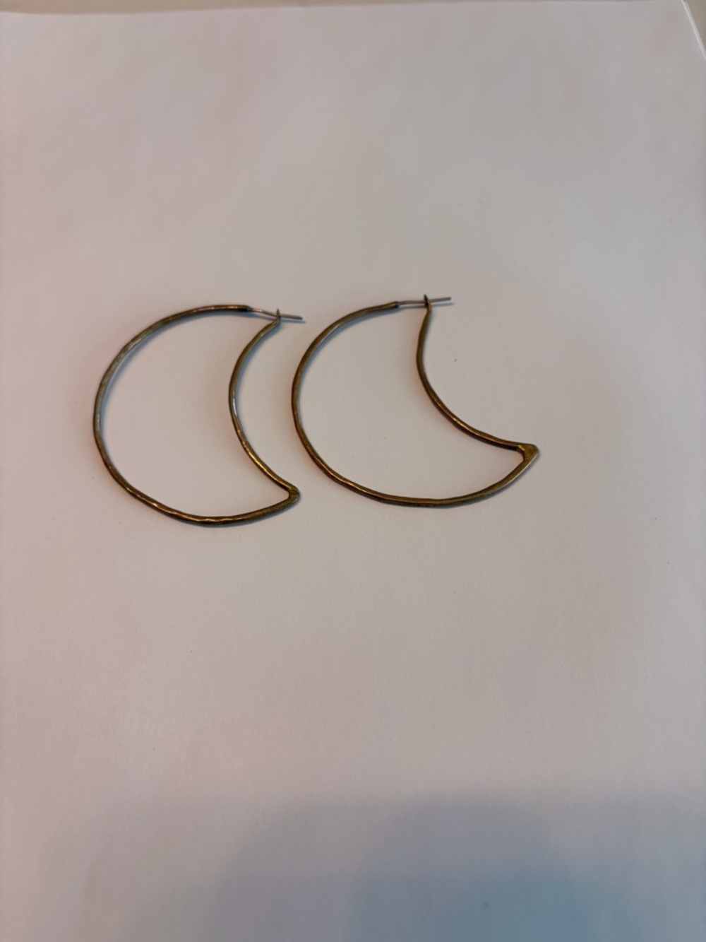 Gold Crescent Hoop Earrings - Women Jewelry